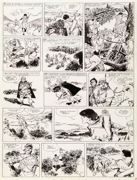 Dino Battaglia : La freccia nera  - Asta Fumetti: Tavole e Illustrazioni Originali - Associazione Nazionale - Case d'Asta italiane