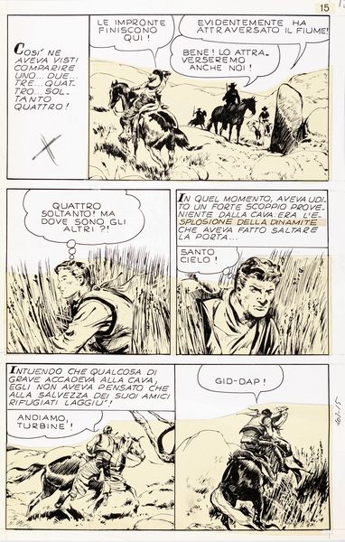 Dino Battaglia : Pecos Bill - ll deserto dipinto  - Asta Fumetti: Tavole e Illustrazioni Originali - Associazione Nazionale - Case d'Asta italiane