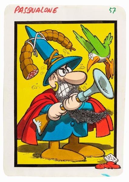 Benito Jacovitti : Il bandito Pasqualone  - Asta Fumetti: Tavole e Illustrazioni Originali - Associazione Nazionale - Case d'Asta italiane