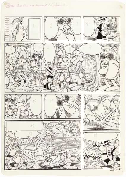 Benito Jacovitti : Cocco Bill fa coccod  - Asta Fumetti: Tavole e Illustrazioni Originali - Associazione Nazionale - Case d'Asta italiane