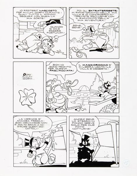 Luciano Bottaro : Paperino e il ritorno di Rebo  - Asta Fumetti: Tavole e Illustrazioni Originali - Associazione Nazionale - Case d'Asta italiane