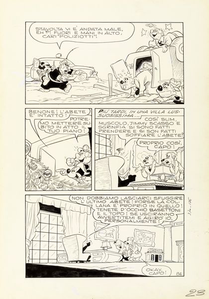 Romano Scarpa : Topolino e gli abeti Himalaiani  - Asta Fumetti: Tavole e Illustrazioni Originali - Associazione Nazionale - Case d'Asta italiane