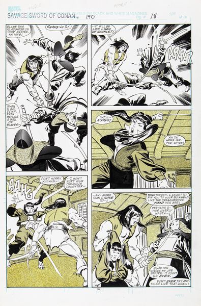 John Buscema : Savage Sword of Conan - Skull on the Seas  - Asta Fumetti: Tavole e Illustrazioni Originali - Associazione Nazionale - Case d'Asta italiane