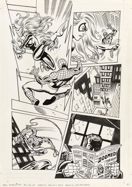 Jon Haward : Spectacular Spider-Man (UK) - The Hunt Is On!  - Asta Fumetti: Tavole e Illustrazioni Originali - Associazione Nazionale - Case d'Asta italiane