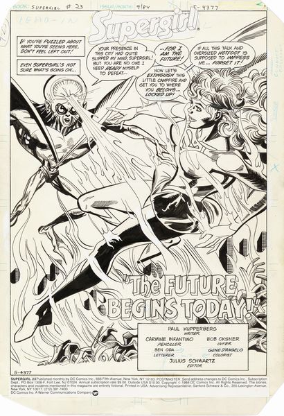 Carmine Infantino : Supergirl - The Future Begins Today!  - Asta Fumetti: Tavole e Illustrazioni Originali - Associazione Nazionale - Case d'Asta italiane