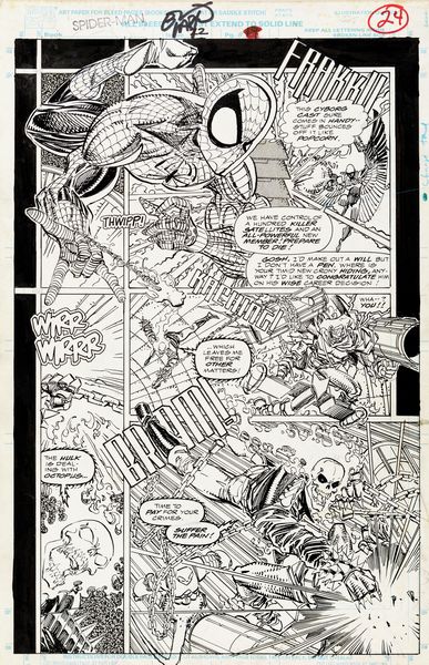 Erik Larsen : Spider-Man - Revenge of the Sinister Six  - Asta Fumetti: Tavole e Illustrazioni Originali - Associazione Nazionale - Case d'Asta italiane