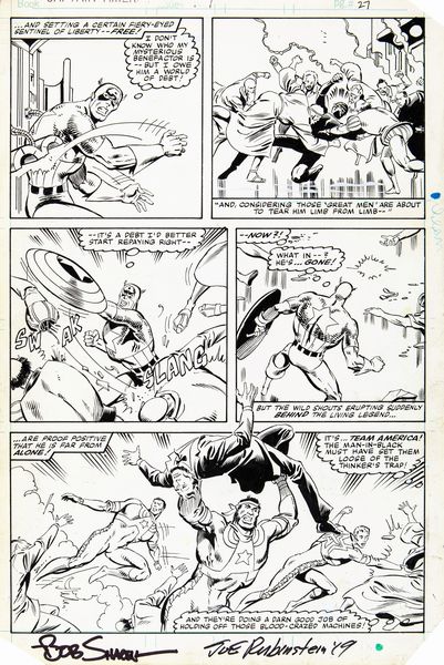 Mike Zeck : Captain America - A Mind Is a Terrible Thing to Waste!  - Asta Fumetti: Tavole e Illustrazioni Originali - Associazione Nazionale - Case d'Asta italiane