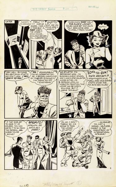 Will Eisner : The Spirit - Il Duces Locket  - Asta Fumetti: Tavole e Illustrazioni Originali - Associazione Nazionale - Case d'Asta italiane