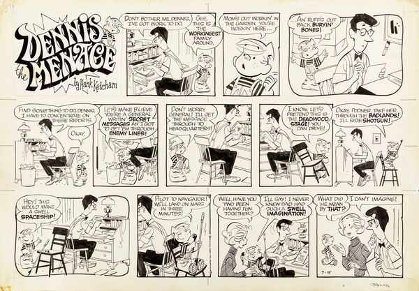 Hank Ketcham : Dennis the Menace  - Asta Fumetti: Tavole e Illustrazioni Originali - Associazione Nazionale - Case d'Asta italiane