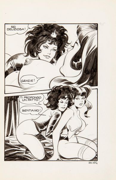 Leone Frollo : Biancaneve - Le avventure di Ditalina  - Asta Fumetti: Tavole e Illustrazioni Originali - Associazione Nazionale - Case d'Asta italiane