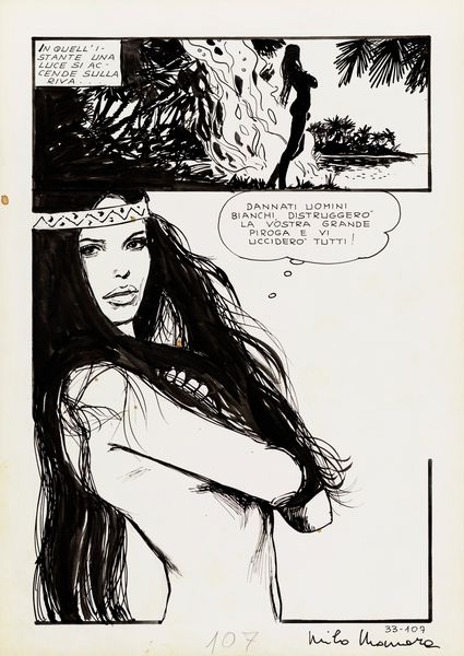 Milo Manara : Jolanda de Almaviva - La prigioniera misteriosa  - Asta Fumetti: Tavole e Illustrazioni Originali - Associazione Nazionale - Case d'Asta italiane