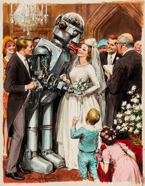 Walter Molino : Matrimonio robotico  - Asta Fumetti: Tavole e Illustrazioni Originali - Associazione Nazionale - Case d'Asta italiane