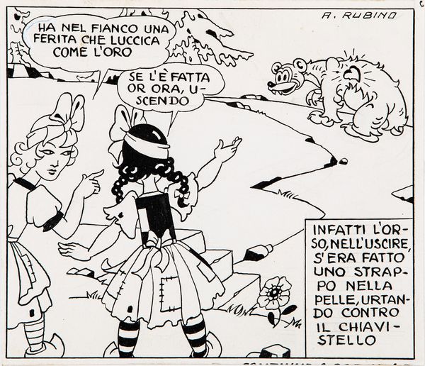 ANTONIO RUBINO : Biancarosa e Rosarossa  - Asta Fumetti: Tavole e Illustrazioni Originali - Associazione Nazionale - Case d'Asta italiane