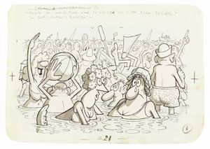 Benito Jacovitti - Spiaggia superaffollata