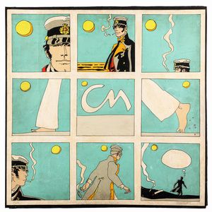 Hugo Pratt : Corto Maltese - Il Tempo di una Sigaretta  - Asta Fumetti: Tavole e Illustrazioni Originali - Associazione Nazionale - Case d'Asta italiane