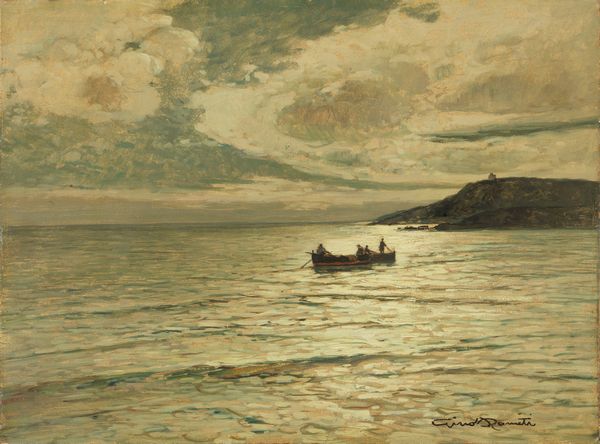 Gino Romiti : Pesca al tramonto  - Asta Dipinti e Sculture del XIX e XX secolo - Associazione Nazionale - Case d'Asta italiane