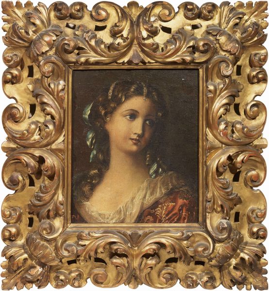 Ignoto del XIX secolo : Ritratto di dama  - Asta Importanti Arredi, Sculture e Dipinti Antichi - Associazione Nazionale - Case d'Asta italiane