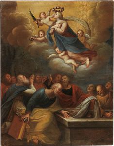 Scuola emiliana fine XVII secolo - Assunzione della Vergine