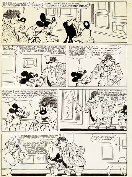 Giulio Chierchini : Topolino e Pippo chiromante  - Asta Fumetti: i Maestri dell'Erotismo - Associazione Nazionale - Case d'Asta italiane