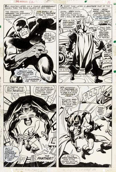 John Buscema : The Avengers  - Death Calls for the Arch-Heroes!  - Asta Fumetti: i Maestri dell'Erotismo - Associazione Nazionale - Case d'Asta italiane