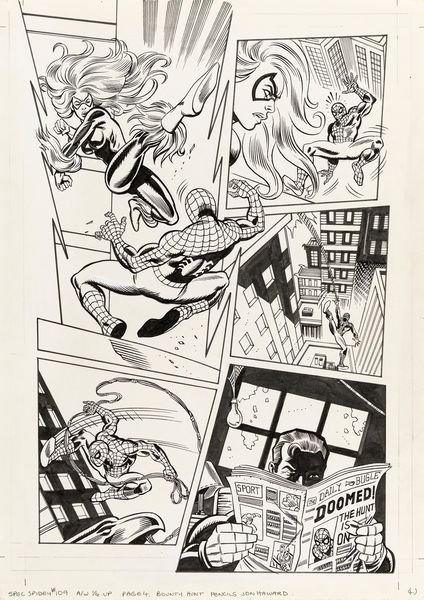 Jon Haward : Spectacular Spider-Man (UK) - The Hunt Is On!  - Asta Fumetti: i Maestri dell'Erotismo - Associazione Nazionale - Case d'Asta italiane