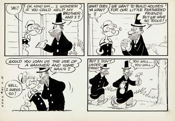 Bud Sagendorf : Popeye - House Boat  - Asta Fumetti: i Maestri dell'Erotismo - Associazione Nazionale - Case d'Asta italiane