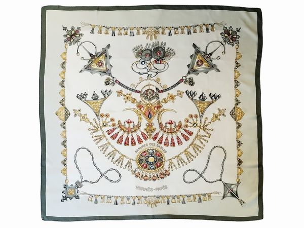 Hermes, 'Parure de Sambles', Foulard in seta, Laurence Bourthoumieux  - Asta Vintagemania - Associazione Nazionale - Case d'Asta italiane