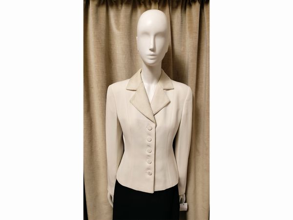 Emporio Armani, Tailleur in viscosa bianca  - Asta Vintagemania - Associazione Nazionale - Case d'Asta italiane