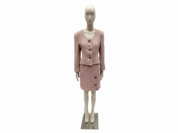 Givenchy Boutique, Tailleur in tessuto di cotone rosa pallido  - Asta Vintagemania - Associazione Nazionale - Case d'Asta italiane