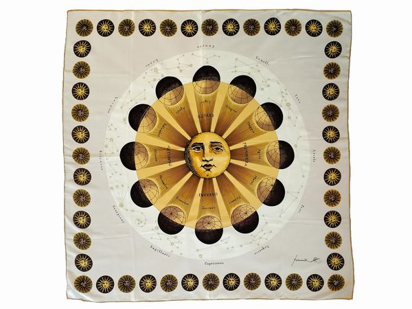 Fornasetti, Foulard in seta  - Asta Vintagemania - Associazione Nazionale - Case d'Asta italiane