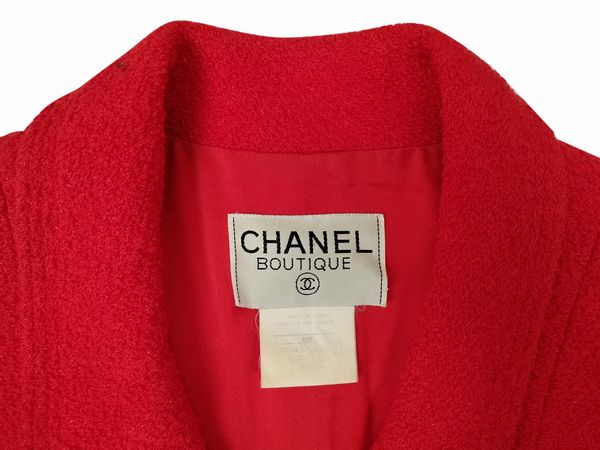 Chanel, Compos in tessuto di lana rosso  - Asta Vintagemania - Associazione Nazionale - Case d'Asta italiane