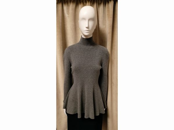 Christian Dior, Maglia in cachemire grigio  - Asta Vintagemania - Associazione Nazionale - Case d'Asta italiane