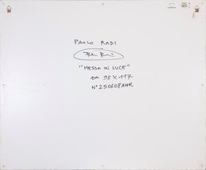 PAOLO RADI : Messa in luce  - Asta Asta di arte moderna e contemporanea - Associazione Nazionale - Case d'Asta italiane