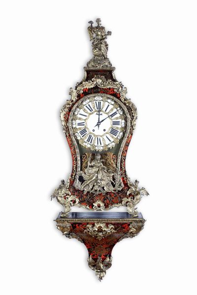 Pendola Cartel con mensola stile Boulle, XIX-XX secolo  - Asta Pendole e orologi - Associazione Nazionale - Case d'Asta italiane