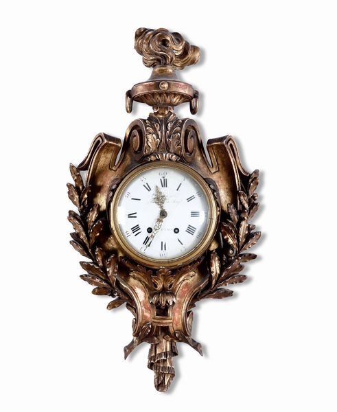 Pendola da muro con quadrante firmato: A. F. Hoyez, horlogere du Roy, a Paris.  - Asta Pendole e orologi - Associazione Nazionale - Case d'Asta italiane