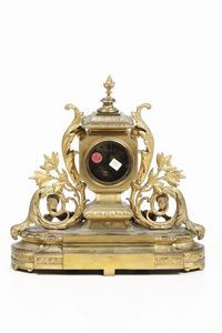 Pendola in bronzo firmata G.L.Levy Paris. Francia XIX secolo  - Asta Pendole e orologi - Associazione Nazionale - Case d'Asta italiane