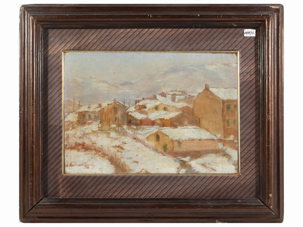 Paesaggio innevato  - Asta L'arte di arredare - Associazione Nazionale - Case d'Asta italiane