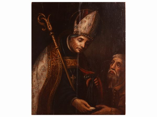 Scuola napoletana del XVIII/XIX secolo : Carit di San Tommaso di Villanova  - Asta L'arte di arredare - Associazione Nazionale - Case d'Asta italiane