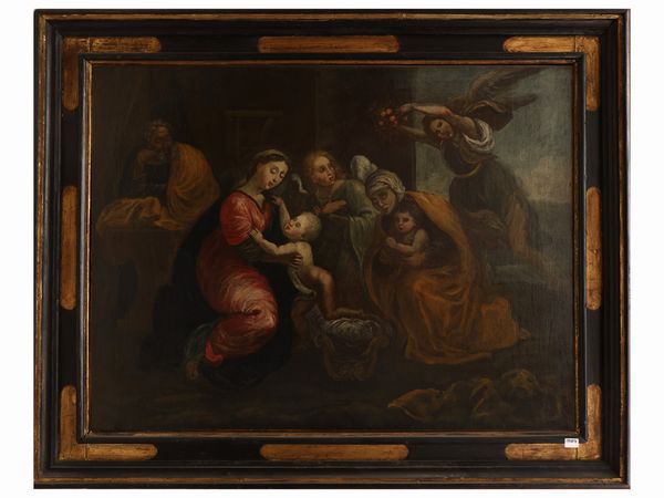 Sacra Famiglia con Santa Elisabetta e San Giovannino  - Asta L'arte di arredare - Associazione Nazionale - Case d'Asta italiane