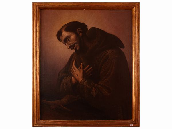 Seguace di Ludovico Cardi detto Cigoli : San Francesco in preghiera  - Asta L'arte di arredare - Associazione Nazionale - Case d'Asta italiane