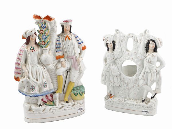 Due gruppi in ceramica Staffordshire  - Asta L'arte di arredare - Associazione Nazionale - Case d'Asta italiane