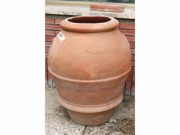 Orcio da olio in terracotta di Galestro, Fornace F. Di Adamo Picceri  - Asta L'arte di arredare - Associazione Nazionale - Case d'Asta italiane