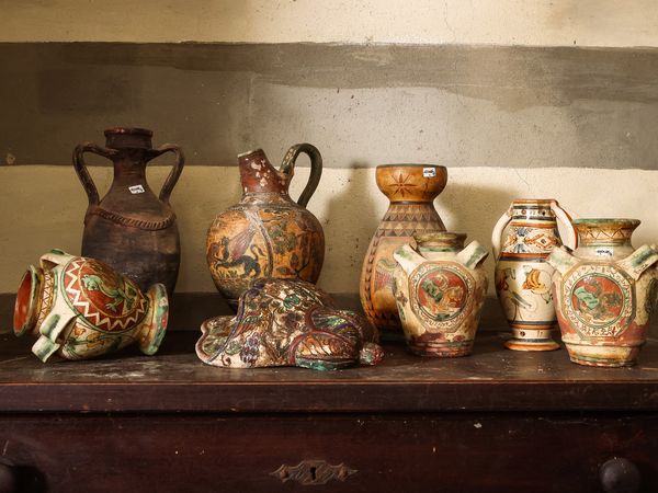 Miscelanea di vasi decorativi in terracotta smaltata  - Asta L'arte di arredare - Associazione Nazionale - Case d'Asta italiane