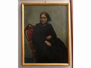 Pietro Aldi : Ritratto maschile e ritratto femminile  - Asta L'arte di arredare - Associazione Nazionale - Case d'Asta italiane