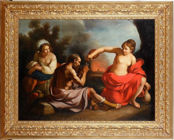 Giovanni Francesco Barbieri detto il Guercino, copia da : Loth e le figlie  - Asta Dipinti Antichi - Associazione Nazionale - Case d'Asta italiane