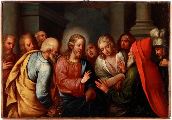 Scuola veneta XVII secolo Cristo e ladultera  - Asta Dipinti Antichi - Associazione Nazionale - Case d'Asta italiane