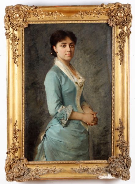 Artista del XIX-XX secolo Ritratto di donna in abito azzurro  - Asta Dipinti Antichi - Associazione Nazionale - Case d'Asta italiane