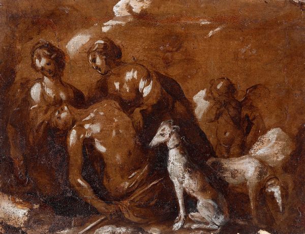 Scuola del XVIII secolo Morte di Adone  - Asta Dipinti Antichi - Associazione Nazionale - Case d'Asta italiane