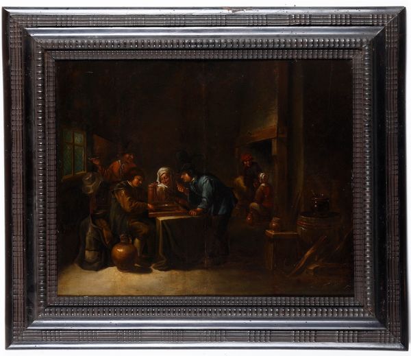 David Teniers, nei modi di : Interno di locanda  - Asta Dipinti Antichi - Associazione Nazionale - Case d'Asta italiane