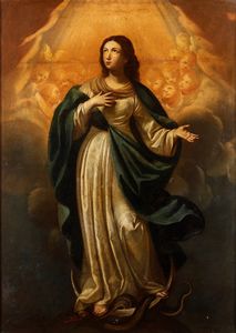 Giuseppe Marullo : Immacolata  - Asta Dipinti Antichi - Associazione Nazionale - Case d'Asta italiane